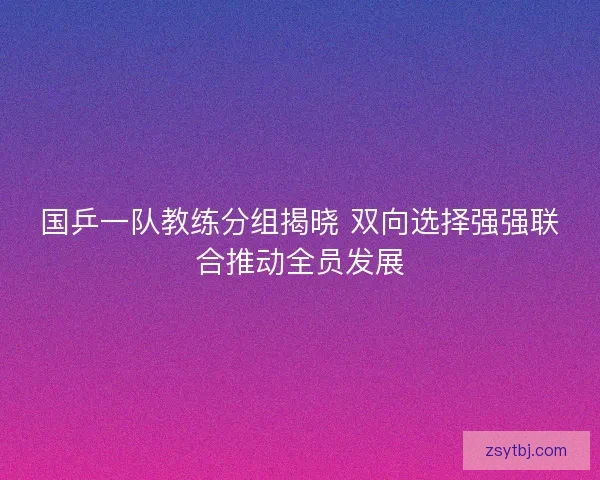 国乒一队教练分组揭晓 双向选择强强联合推动全员发展